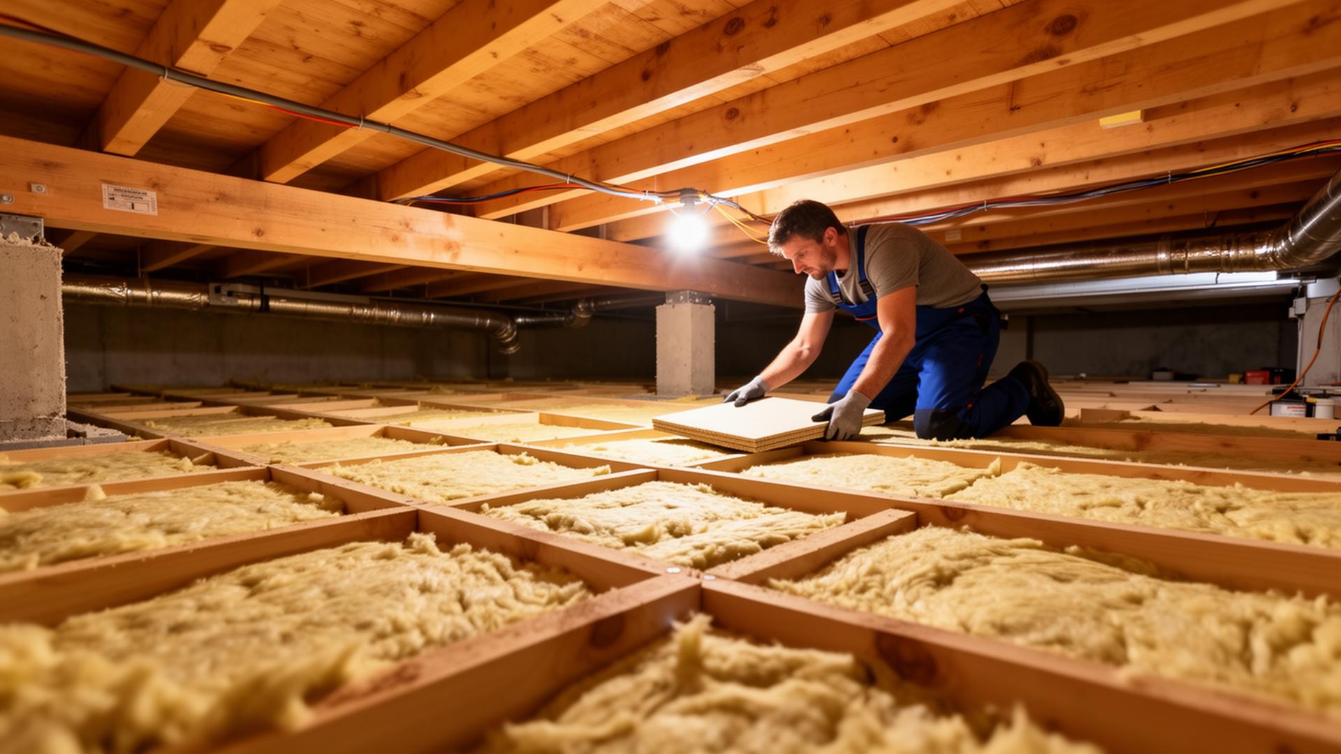 Isolation sous plancher dans un vide sanitaire